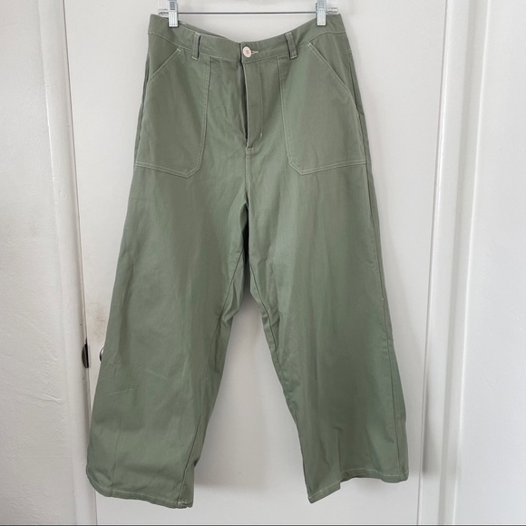 Modcloth Princess Highway Green Wide Leg Pants - Picture 4 of 5